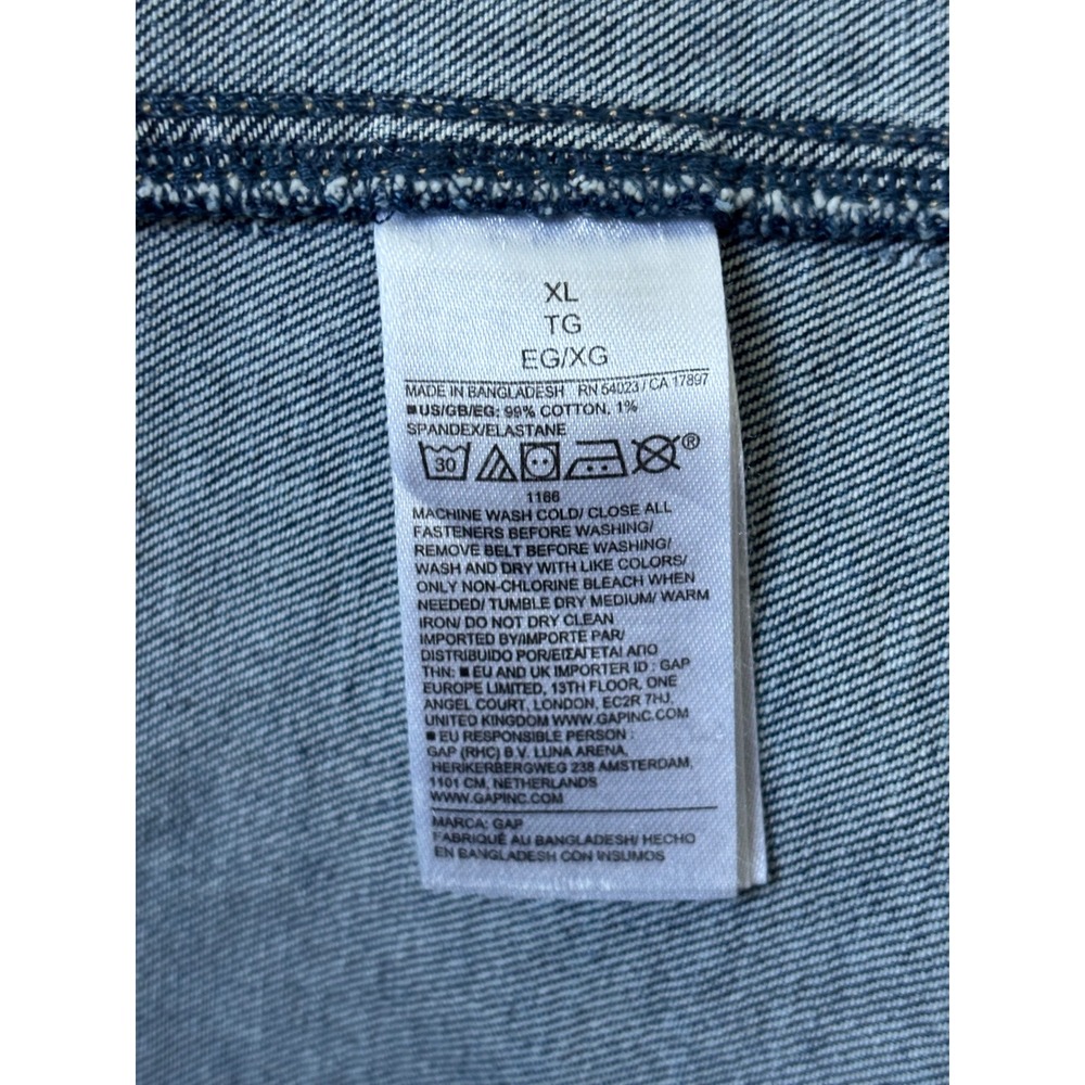 Gap Denim Tie Belt Button Front Maxi Dress Womens XL Dark Wash V-neck Denim - Picture 5 of 10